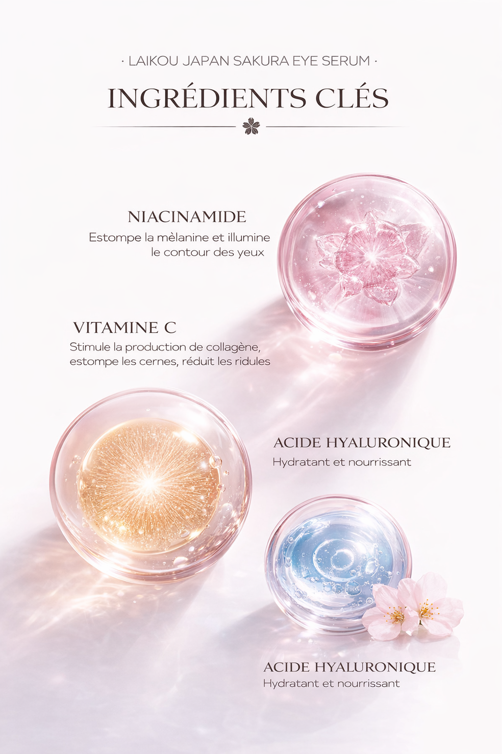 Sakura Eye Sérum Roll Contour des Yeux Éclat et Anti Cernes