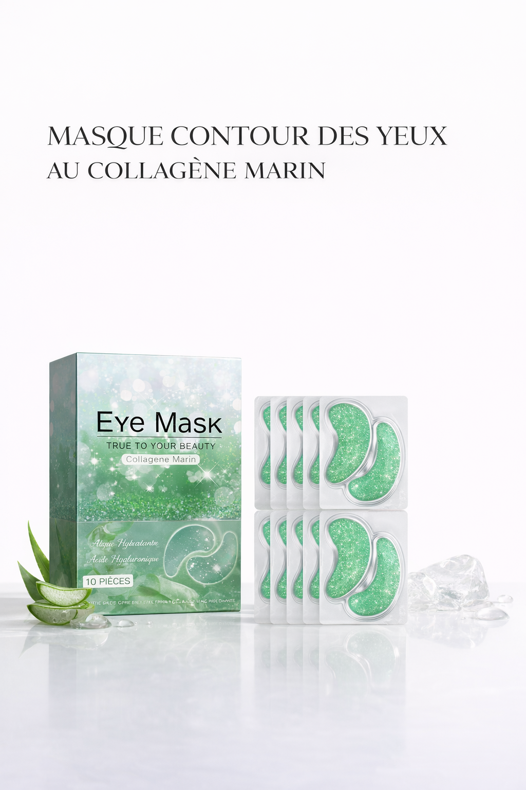 Patchs Gel Aloe Vera Contour des Yeux Anti Cernes, Poches et Anti-Âge