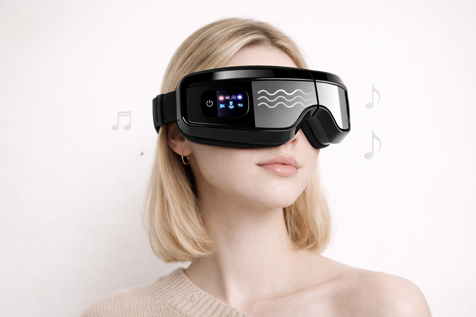 Masseur Oculaire Pression d'air, Vibration & Chaleur Bluetooth